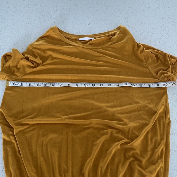 ELODIE mustard yellow tee shirt bodysuit thong top short sleeve L large - Picture 5 of 5